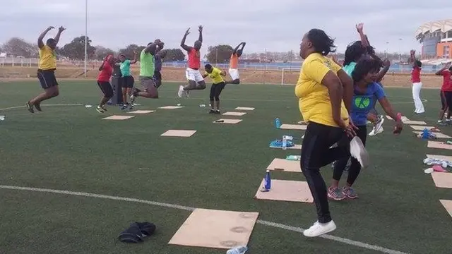 Zambians exercising