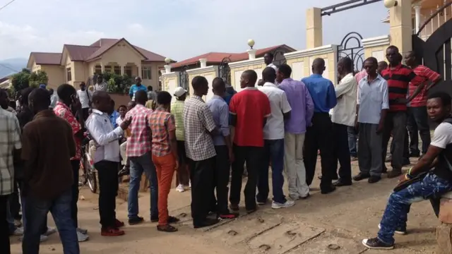 Students queue up at the US Embassy in Burundi