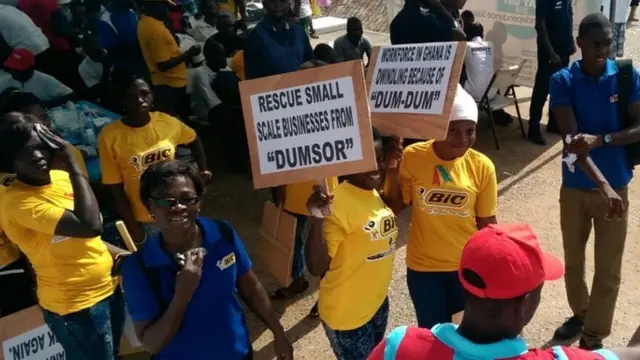 Protesters at Ghana's Black Star square