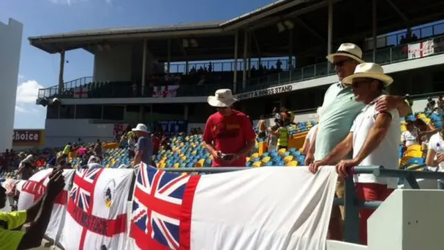 England fans at the Kensington Oval