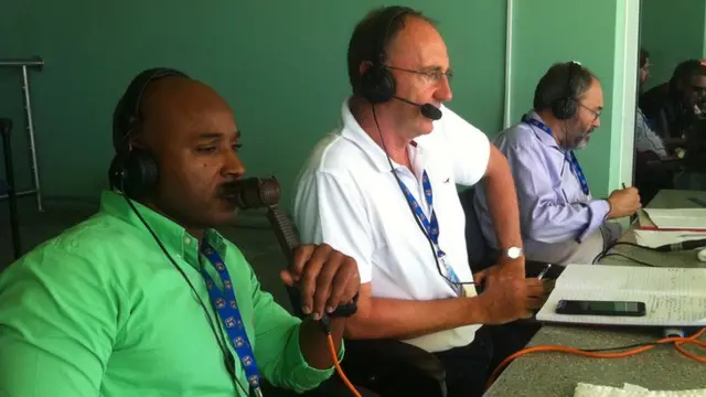 Tino Best in the TMS commentary box