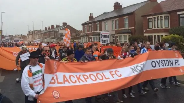 Protesters in Blackpool