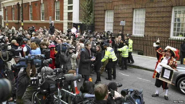 The scene outside the Lindo Wing