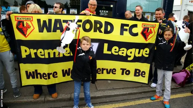 Watford fans celebrating