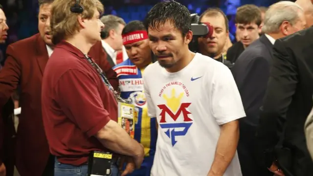 Manny Pacquiao after his points loss to Floyd Mayweather