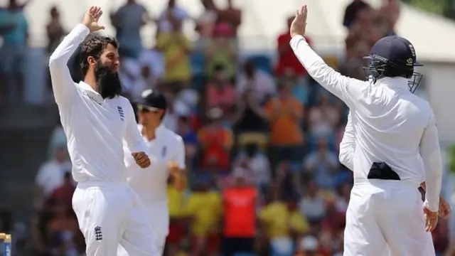 Moeen Ali celebrates