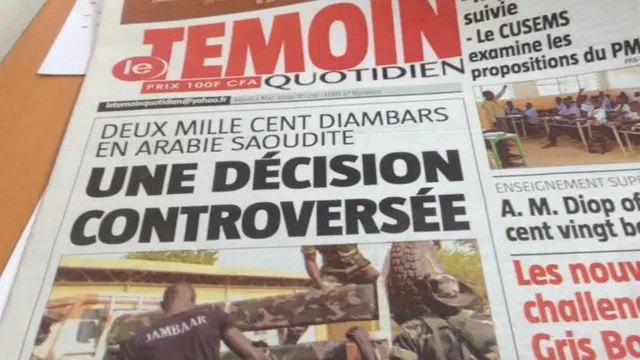 Temoin Quotidien front page