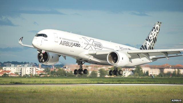 A350 takes off