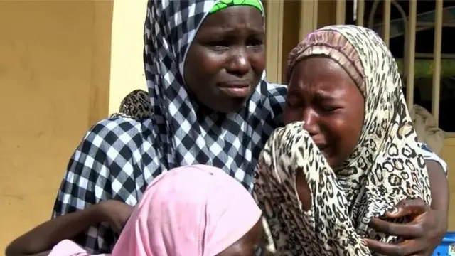 Girls rescued from Boko Haram weep after being reunited with families in Yola state