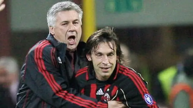 Carlo Ancelotti (left) and Andrea Pirlo