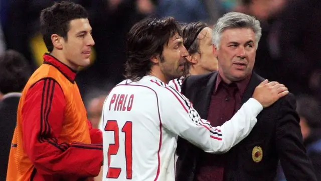 Carlo Ancelotti and Andrea Pirlo