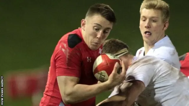 Josh Adams takes on England U20 in 2015