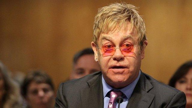 Sir Elton testifying before a US Senate hearing