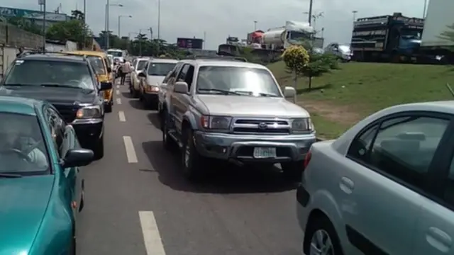 Traffic jam in Lagos- Thursday 7 May 2015