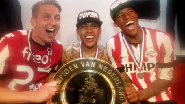 PSV celebrate with title