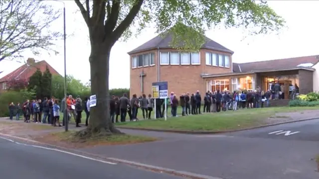 Queues at Jessopp Road polling station, Norwich