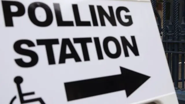 Polling station sign