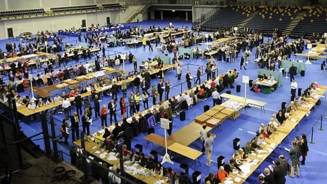 Votes counted at the Emirates Stadium in Glasgow