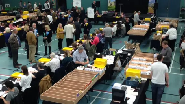 Vote counting at Chelmsford