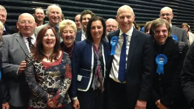 John Stevenson with supporters