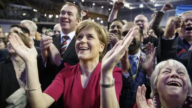 SNP leader Nicola Sturgeon with supporters