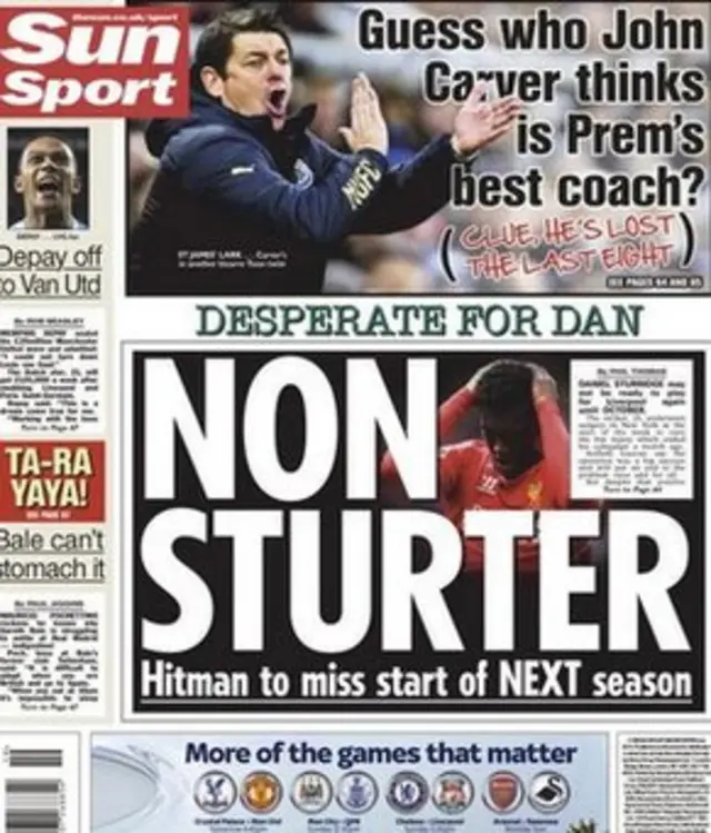 The Sun back page