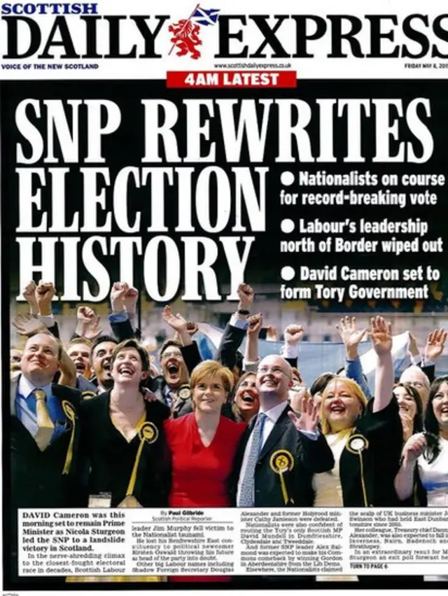 Scottish Daily Express front page