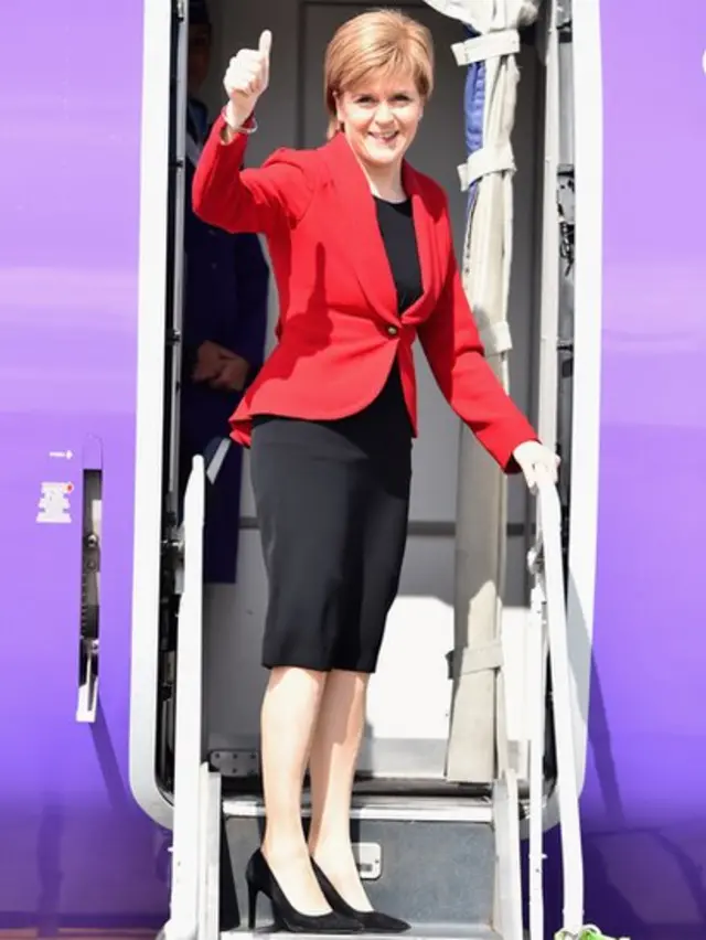 Nicola Sturgeon boards flight to London