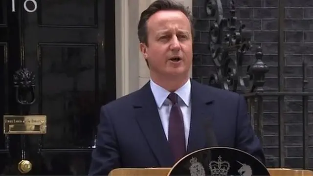 David Cameron at downing Street