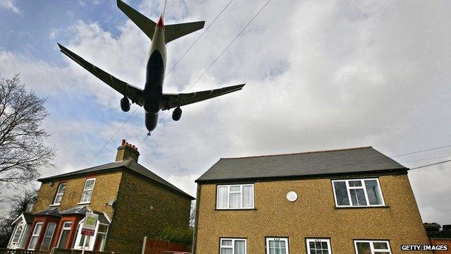 Flight over houses