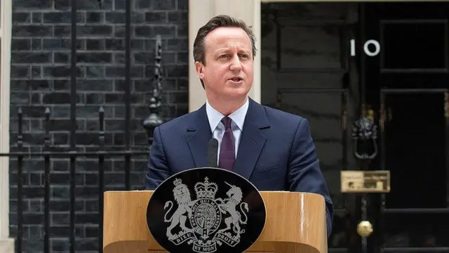 David Cameron talking outside 10 Downing Street