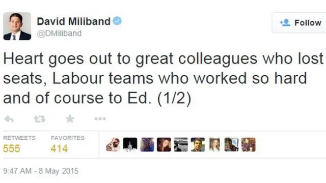 David Miliband tweet