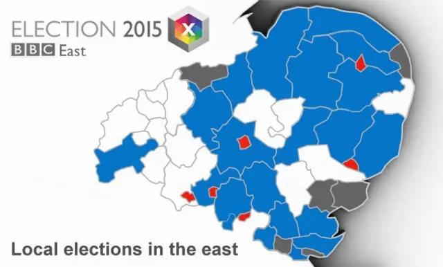 map of political control in the east after the local elections