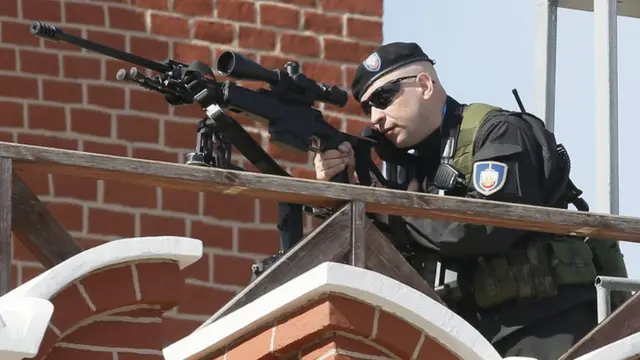 A sniper on the Kremlin wall