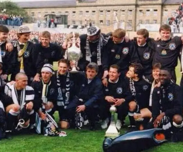 Newcastle United celebrate in 1993.