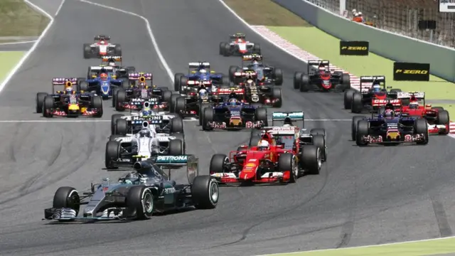 Nico Rosberg leads the Spanish GP