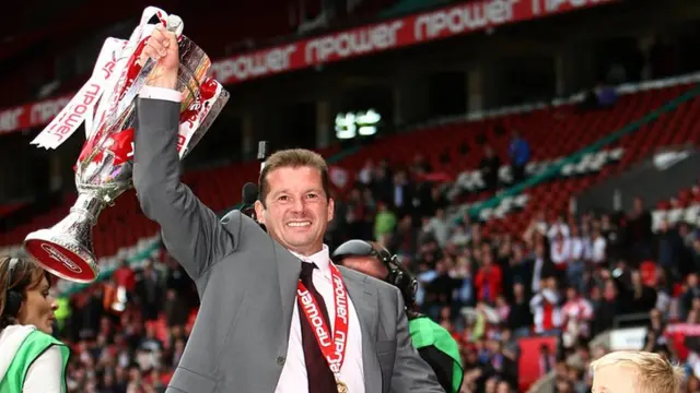 Graham Westley celebrates 2011 play-off win