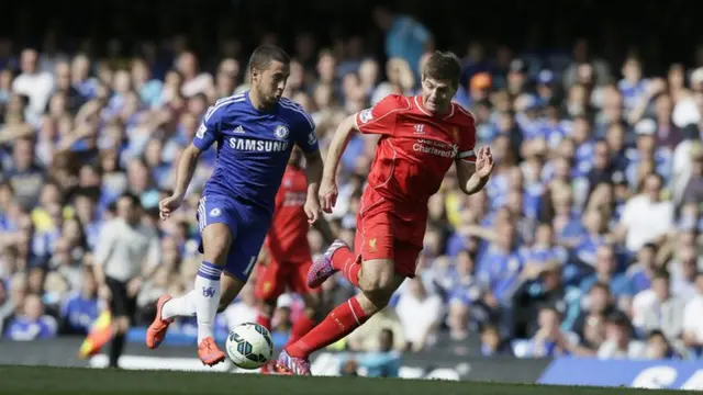 Eden Hazard and Steven Gerrard