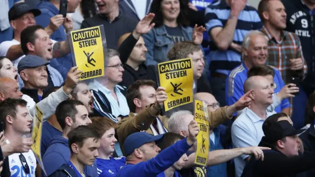 Chelsea fans mock Steven Gerrard