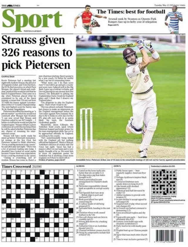 Tuesday's Times back page