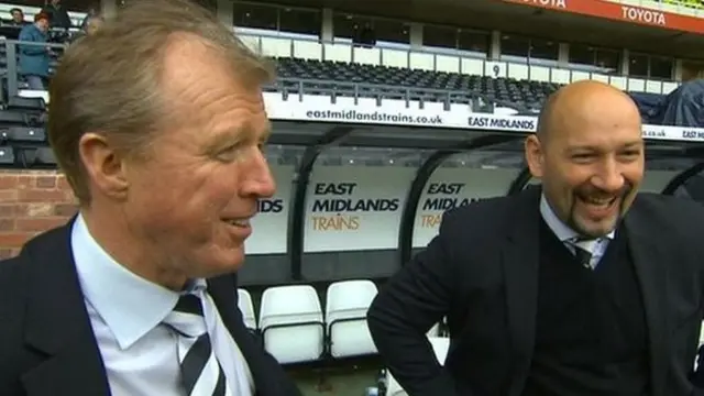 Derby County manager Steve McClaren (left) and chief executive Sam Rush