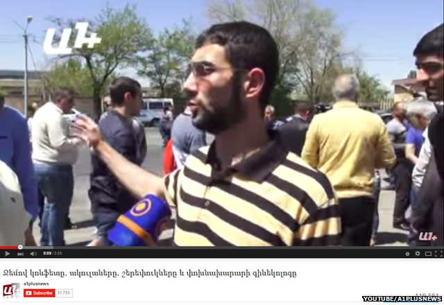 YouTube screenshot of a1plus interview with taxi driver Arman Galstyan