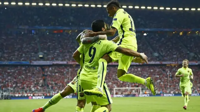 Neymar celebrates his goal