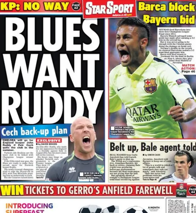 Wednesday's Daily Star back page