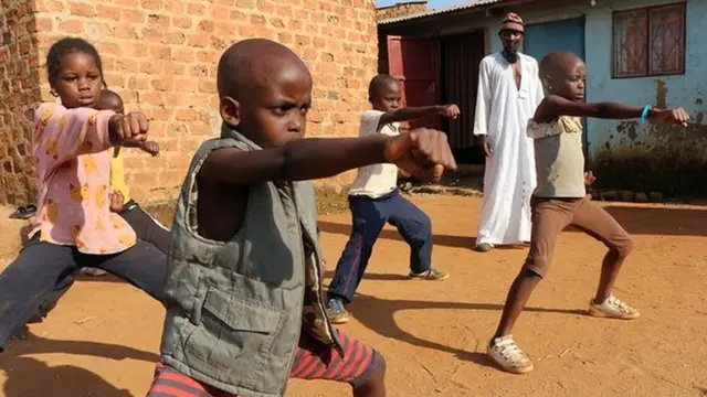 A kung fu school for the children in the neighbourhood