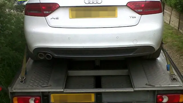 An Audi seized during the police raids
