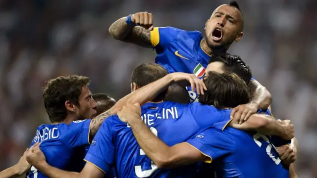 Juventus celebrate their equaliser