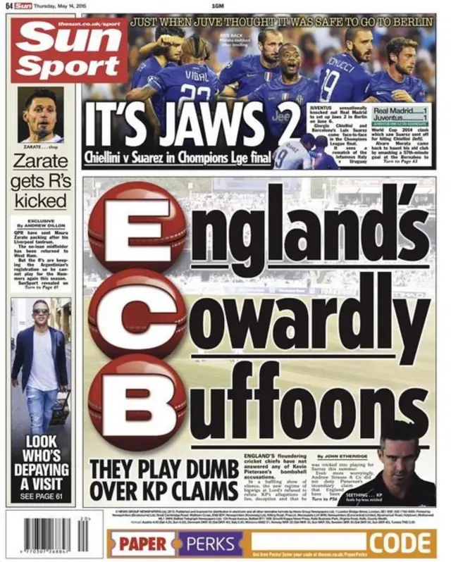 The Sun back page