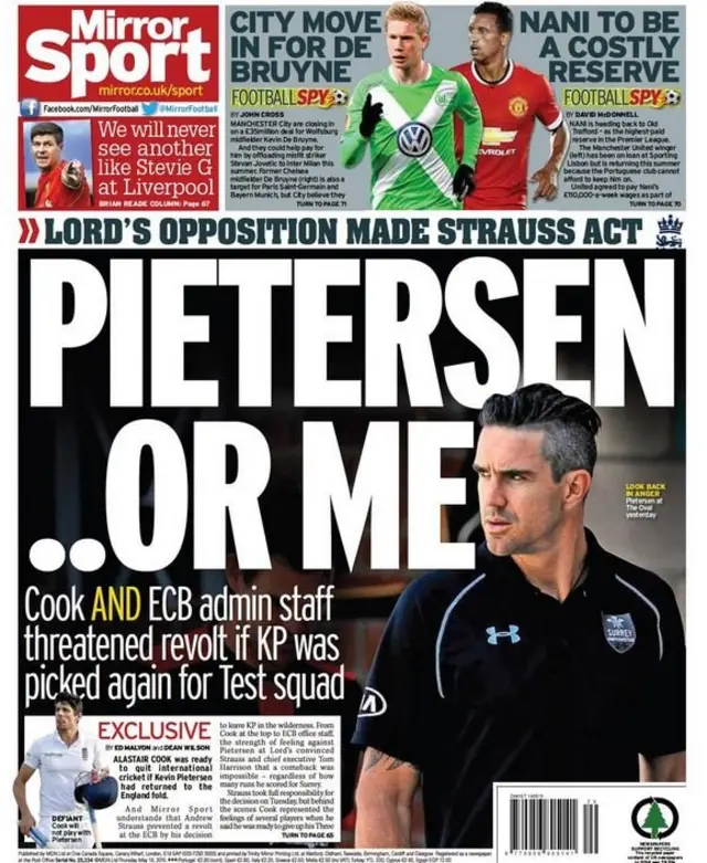 Daily Mirror back page