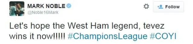 Mark Noble Twitter